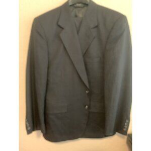 Jeffrey Banks Classic Grey Pinstripe Suit Cuffed Pleated Trousers Wool Size R44